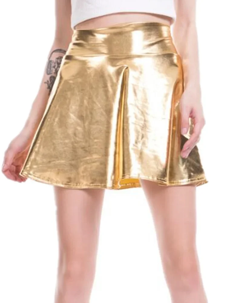 Short Sexy High Waist Pleated Skirts Women Solid Casual Silver Gold Mini Laser Women Party Club
Short Sexy High Waist Pleated Skirts Women Solid Casual Silver Gold Mini Laser Women Party Club