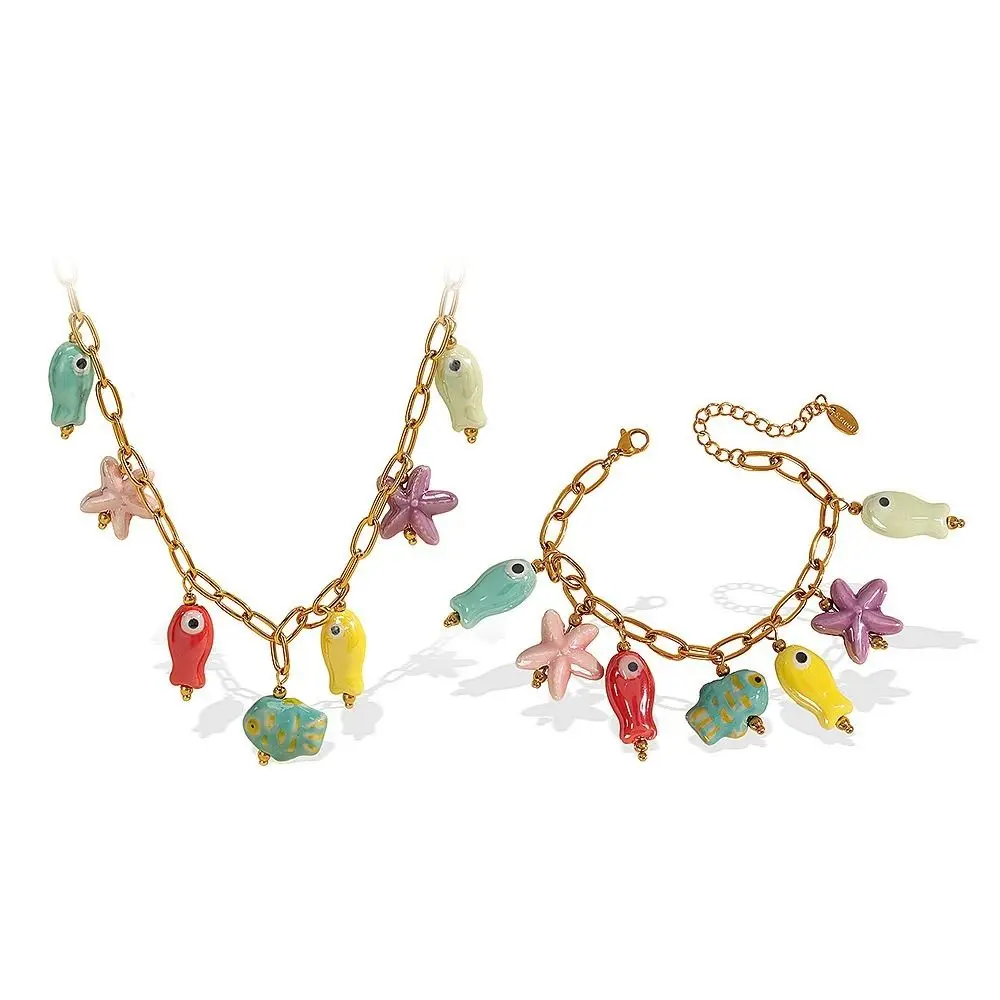 New Titanium steel Ceramic Starfish Gold Adjustable Chain Fish Drop Tarnish Resistant Vibrant Ocean Theme Casual Wear
New Titanium steel Ceramic Starfish Gold Adjustable Chain Fish Drop Tarnish Resistant Vibrant Ocean Theme Casual Wear