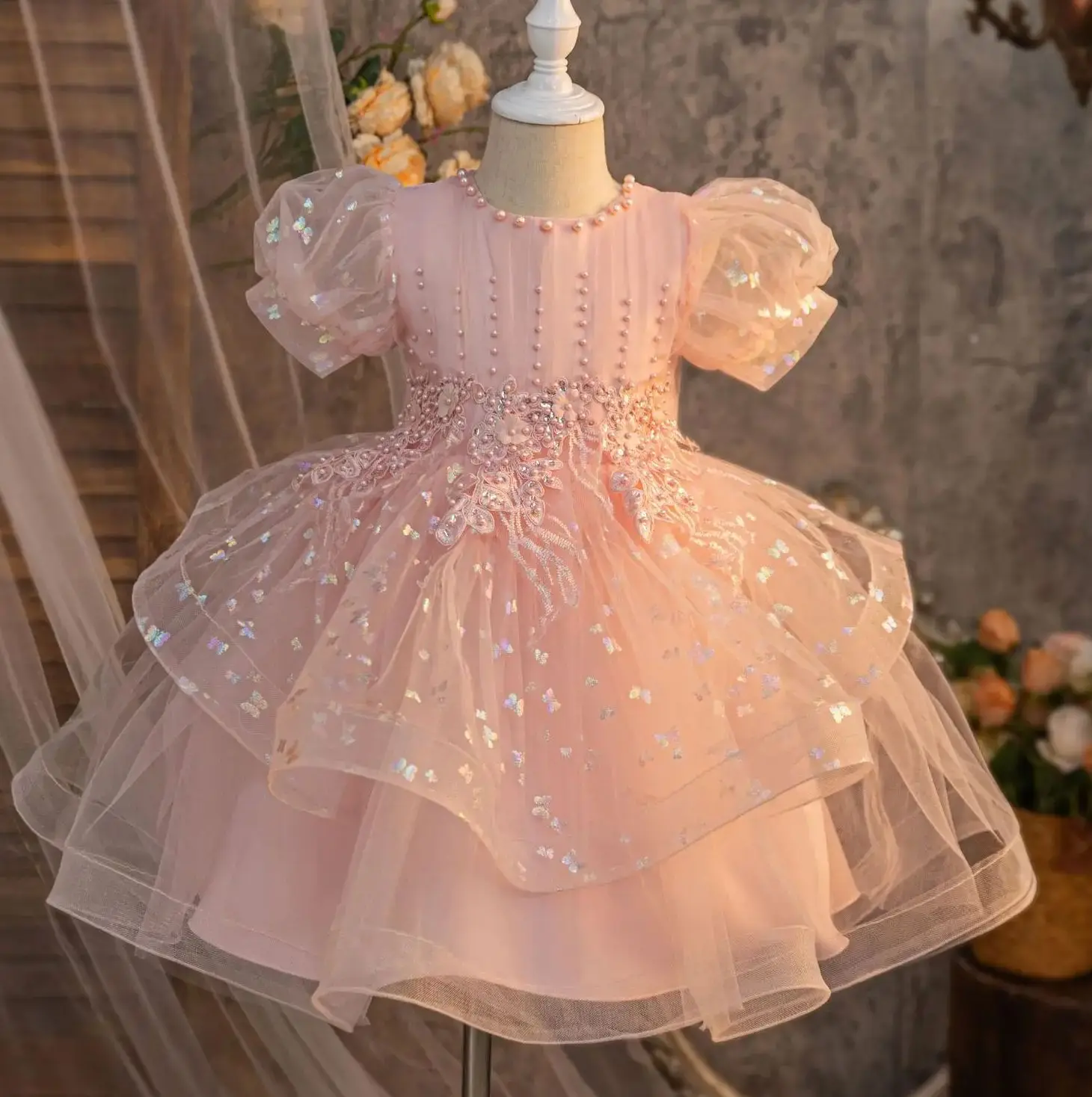 Girl Princess Dresses Beading Tulle Girls' Dress Children's Elegant Girl Party Dress Kid Pink Clothes Ball Gown
Girl Princess Dresses Beading Tulle Girls' Dress Children's Elegant Girl Party Dress Kid Pink Clothes Ball Gown