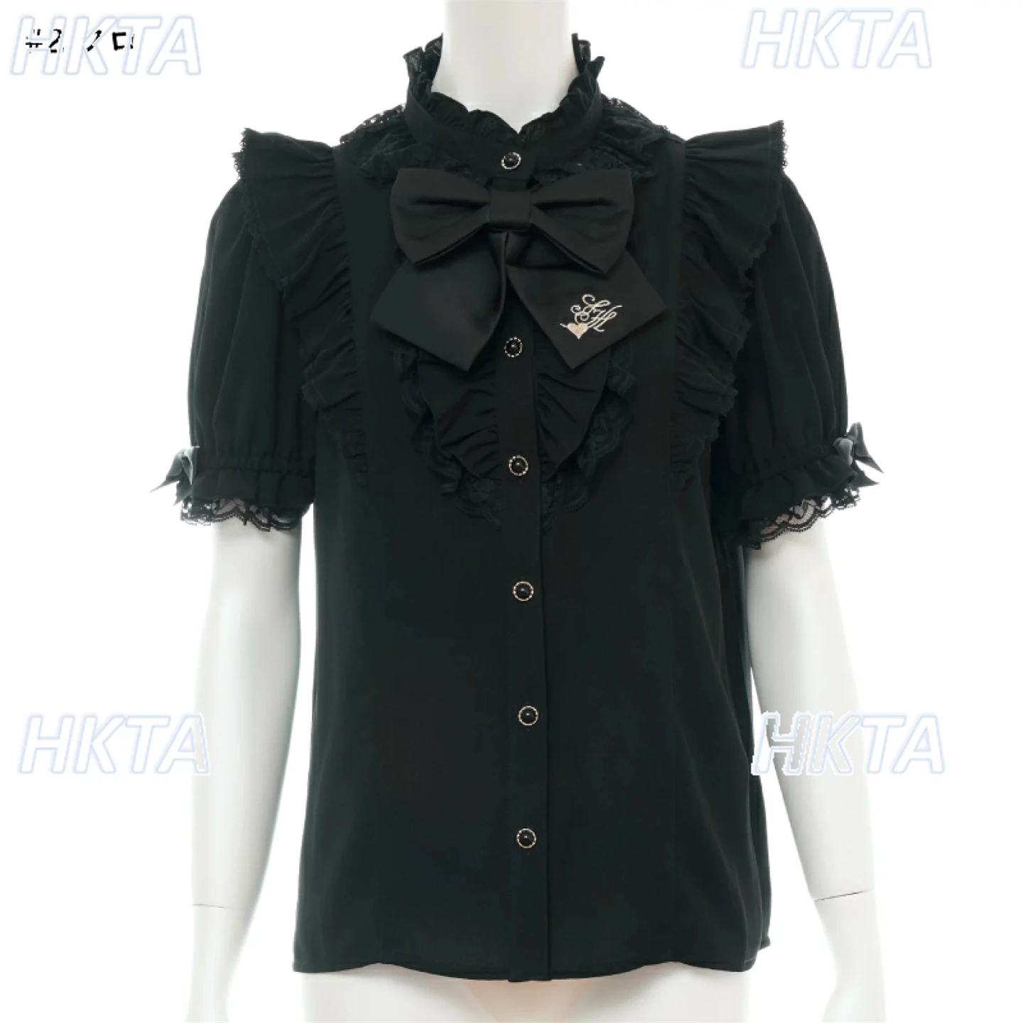 Japanese Style Sweet Lolita Gold Love Embroidered Bow Lace Splicing Petal Short Sleeve Blouse Versatile Black Shirt Top Women
Japanese Style Sweet Lolita Gold Love Embroidered Bow Lace Splicing Petal Short Sleeve Blouse Versatile Black Shirt Top Women