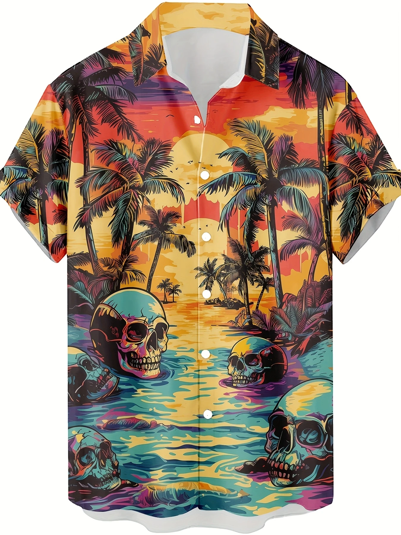 Men's Skull Sunset Hawaiian Shirt Tropical Palm Tree Print Casual Short Sleeve Aloha Shirt Summer Vacation Beach Parties Blouses
Men's Skull Sunset Hawaiian Shirt Tropical Palm Tree Print Casual Short Sleeve Aloha Shirt Summer Vacation Beach Parties Blouses