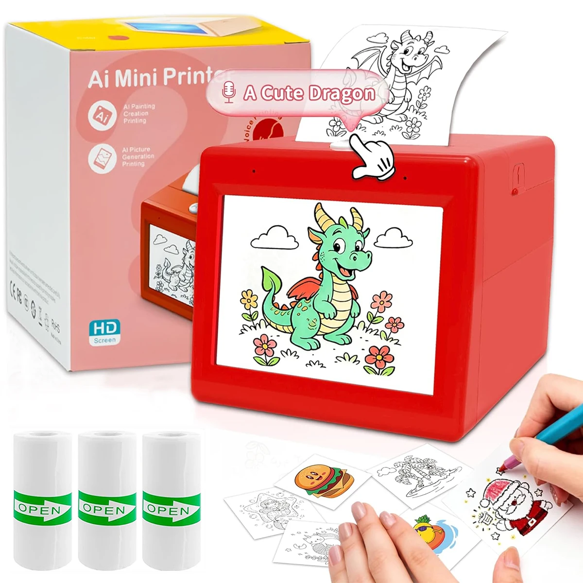 AI mini printer, portable thermal AI voice sticker printer, for pictures, photos, DIY Creative, home,school,office,travel use
AI mini printer, portable thermal AI voice sticker printer, for pictures, photos, DIY Creative, home,school,office,travel use