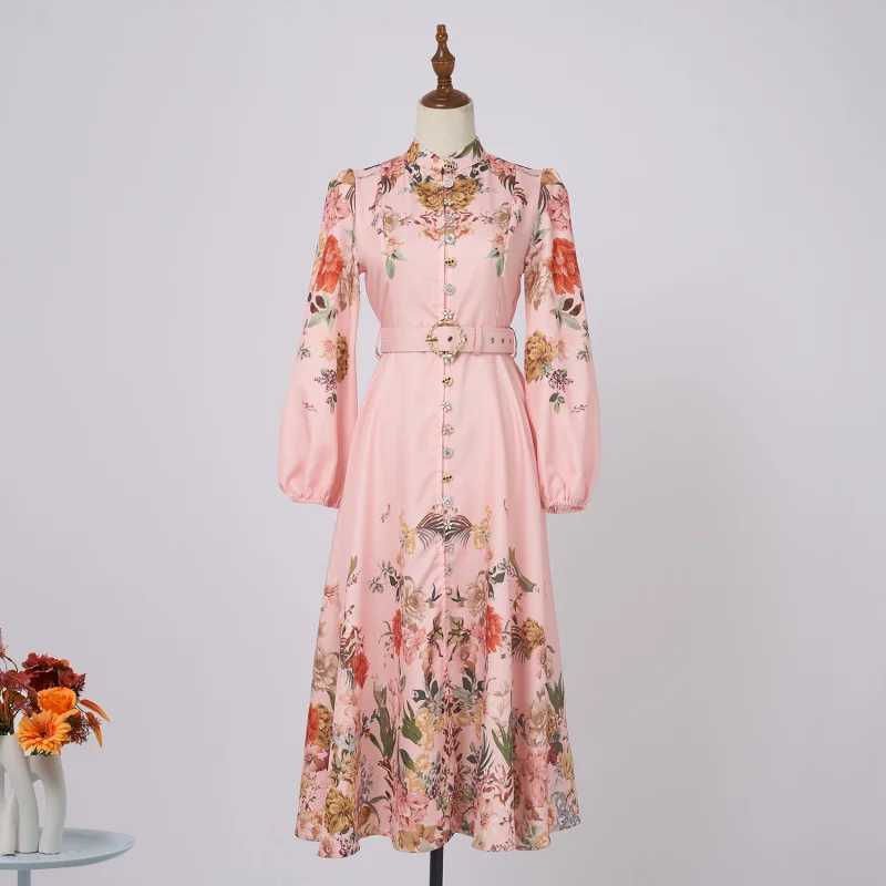 Real Shot Australian Design Exquisite Single-Breasted Waist-Cinching Printed Vacation Style Long Dress with Belt
Real Shot Australian Design Exquisite Single-Breasted Waist-Cinching Printed Vacation Style Long Dress with Belt
