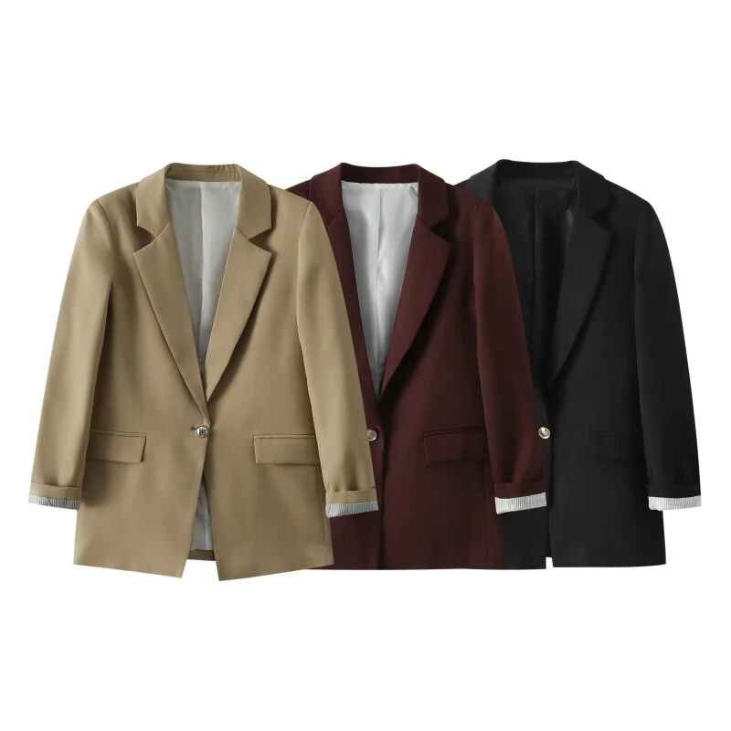 Cool Women Suit Jacket Split Hem Fashionable Women V-Neck Coat Casual Loose Full Sleeves Office Lady Suit
Cool Women Suit Jacket Split Hem Fashionable Women V-Neck Coat Casual Loose Full Sleeves Office Lady Suit
