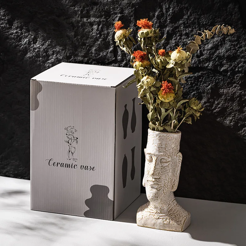 Moai Stone Statue Ceramic Vase Decoration Creative Gift Box Decoration Hotel Home Soft Decoration Crafts
Moai Stone Statue Ceramic Vase Decoration Creative Gift Box Decoration Hotel Home Soft Decoration Crafts