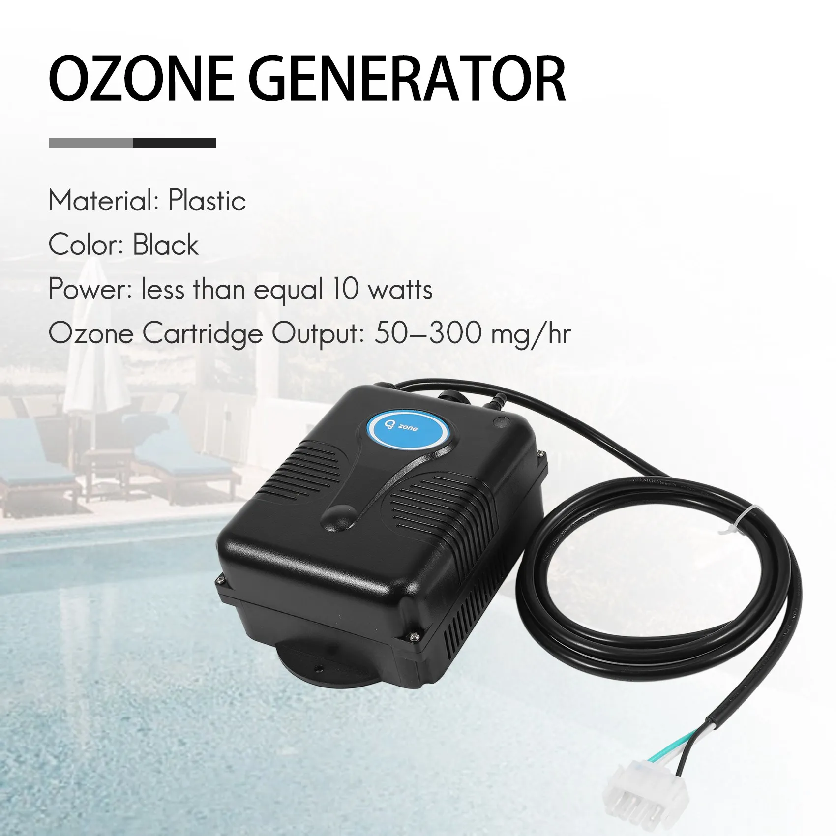 220V 300Mg/H Ozone Generator Bathtub Shower SPA Swimming Pool Ozonizer Tub Pool Water Purifier Replacement Device Kit Valve Hose
220V 300Mg/H Ozone Generator Bathtub Shower SPA Swimming Pool Ozonizer Tub Pool Water Purifier Replacement Device Kit Valve Hose