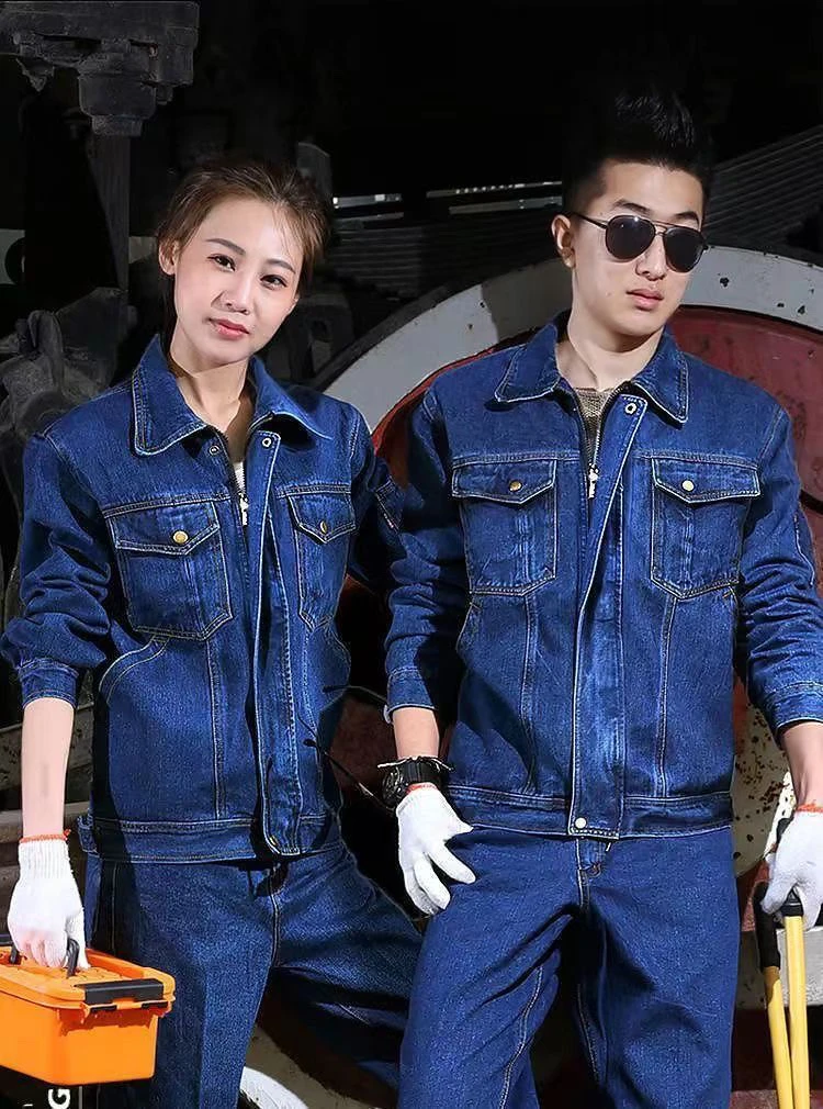 Thiened Pure Cotton Workwear Set Spring Autumn Denim Anti-Flame Resistant Wearable for Welding And Sparks ian
Thiened Pure Cotton Workwear Set Spring Autumn Denim Anti-Flame Resistant Wearable for Welding And Sparks ian