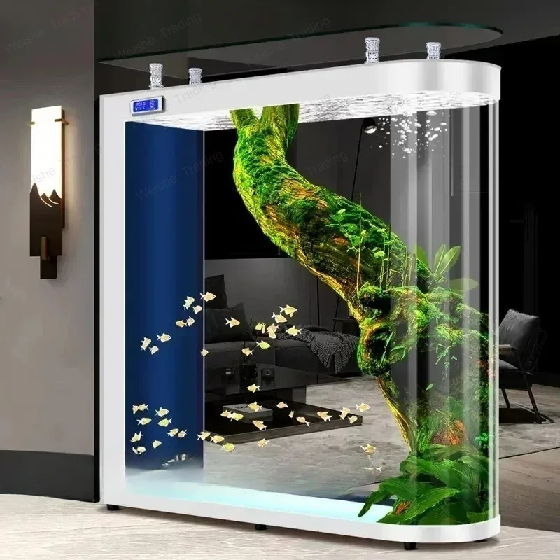 Floor-to-ceiling glass fish tank living room partition medium and large screen automatic circulation filter aquarium box
Floor-to-ceiling glass fish tank living room partition medium and large screen automatic circulation filter aquarium box