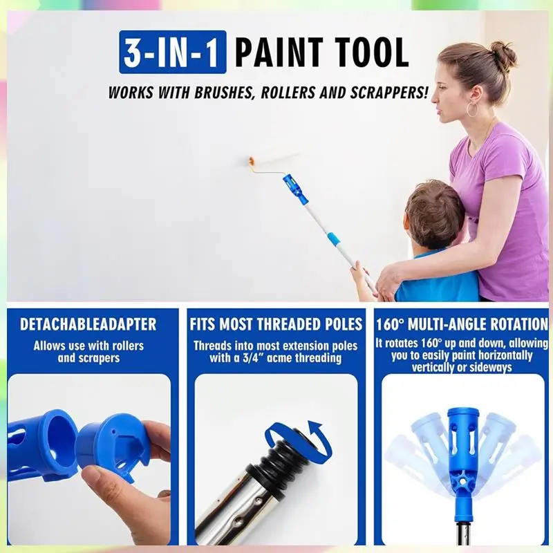 B23B 2Pc Paint Brush Extender For Walls Extension Pole Attachments Roller Scraper Paint Brush Holder For Ceilings Trim Corner
B23B 2Pc Paint Brush Extender For Walls Extension Pole Attachments Roller Scraper Paint Brush Holder For Ceilings Trim Corner