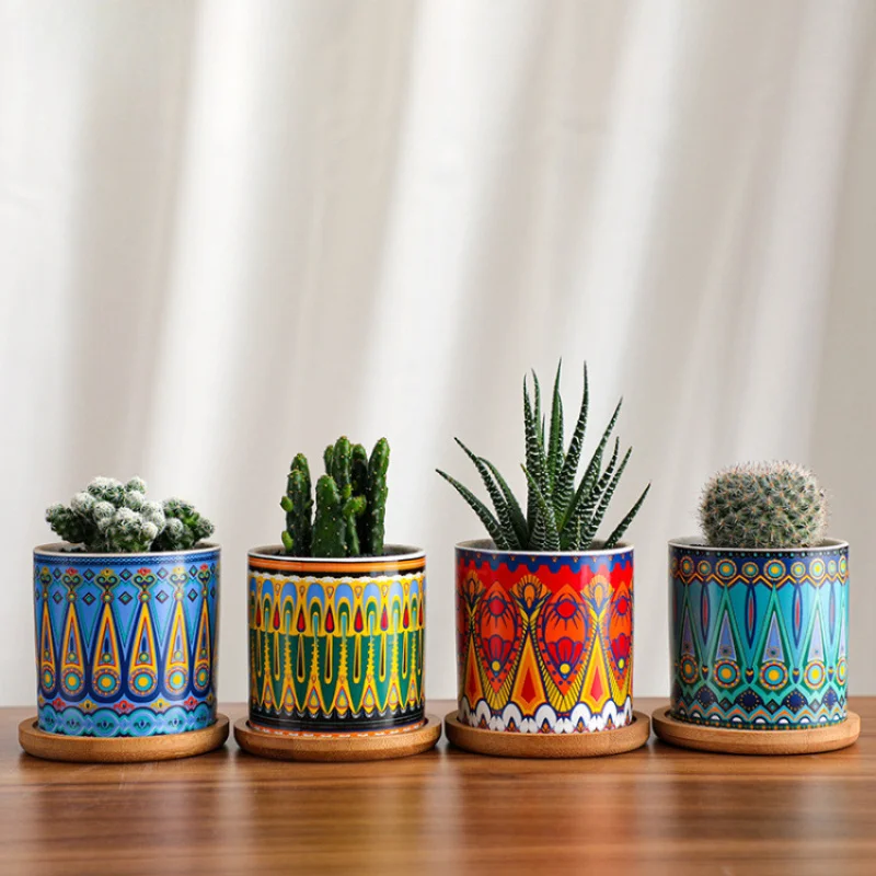 4pcs Nordic Style Ceramic Succulent Plant Flower Pots with Mandala Patterns -indoor Outdoor Planters for Home Garden Decoration
4pcs Nordic Style Ceramic Succulent Plant Flower Pots with Mandala Patterns -indoor Outdoor Planters for Home Garden Decoration