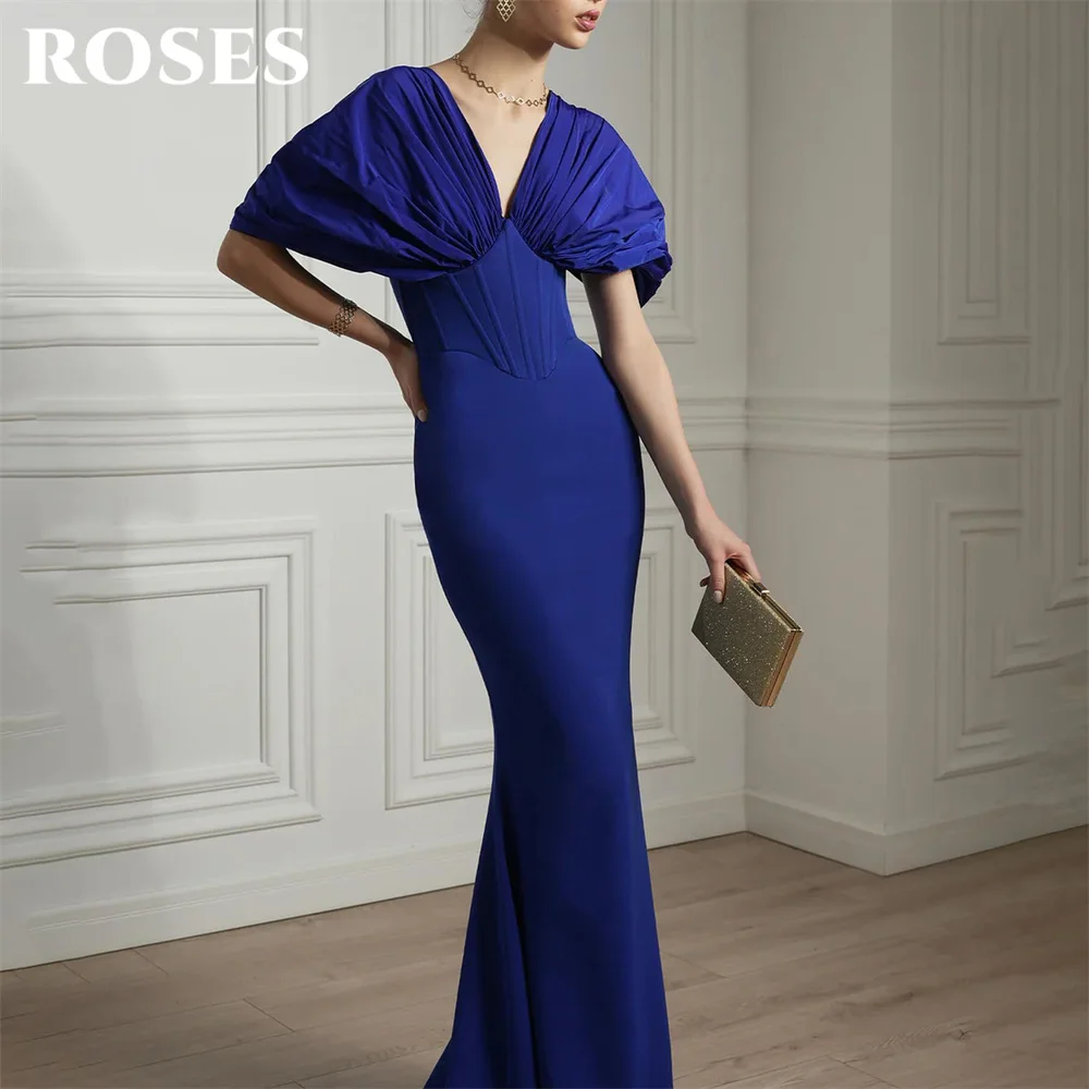ROSES Royal Blue Evening Dress V Neck Off the Shoulder Formal Gown Wrap Hips Night Dresses Floor Length Prom Dresses Customized
ROSES Royal Blue Evening Dress V Neck Off the Shoulder Formal Gown Wrap Hips Night Dresses Floor Length Prom Dresses Customized