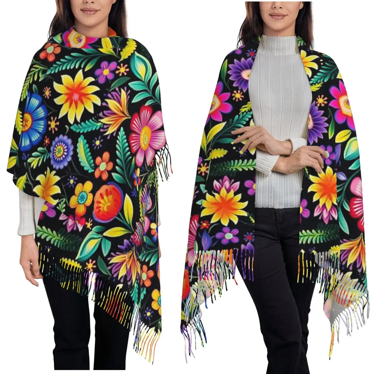 Mexican Vintage Flroal Rebozos Mexicanos Scarf Tassel Scarves Women Soft Warm Shawls and Wraps Large Fall Winter Shawl Wrap
Mexican Vintage Flroal Rebozos Mexicanos Scarf Tassel Scarves Women Soft Warm Shawls and Wraps Large Fall Winter Shawl Wrap