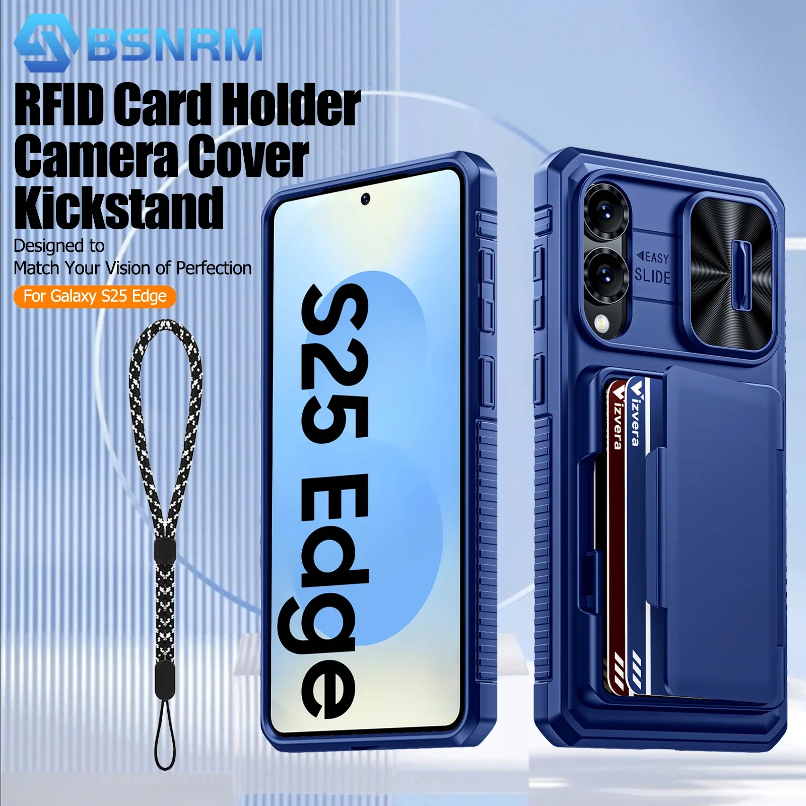 Защитный чехол для телефона Galaxy S25 Edge, кошелек, держатель RFID-карты, чехол для камеры, прочный противоударный силиконовый чехол на весь корпус синего цвета
Защитный чехол для телефона Galaxy S25 Edge, кошелек, держатель RFID-карты, чехол для камеры, прочный противоударный силиконовый чехол на весь корпус синего цвета
