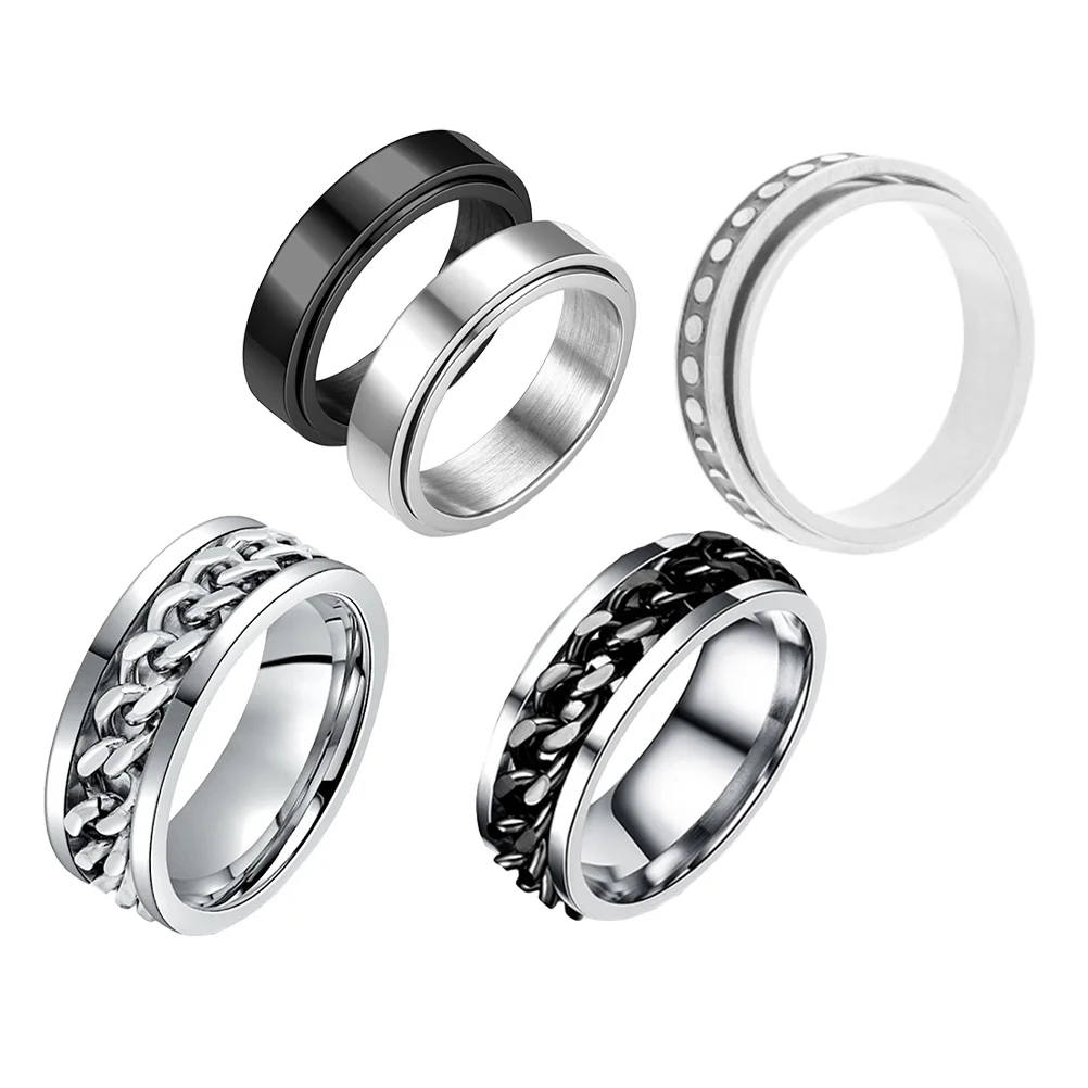 Ring Finger Rotate Fidget Bead Band Anti Anxiety Knuckle Rings Titanium Steel Gift
Ring Finger Rotate Fidget Bead Band Anti Anxiety Knuckle Rings Titanium Steel Gift