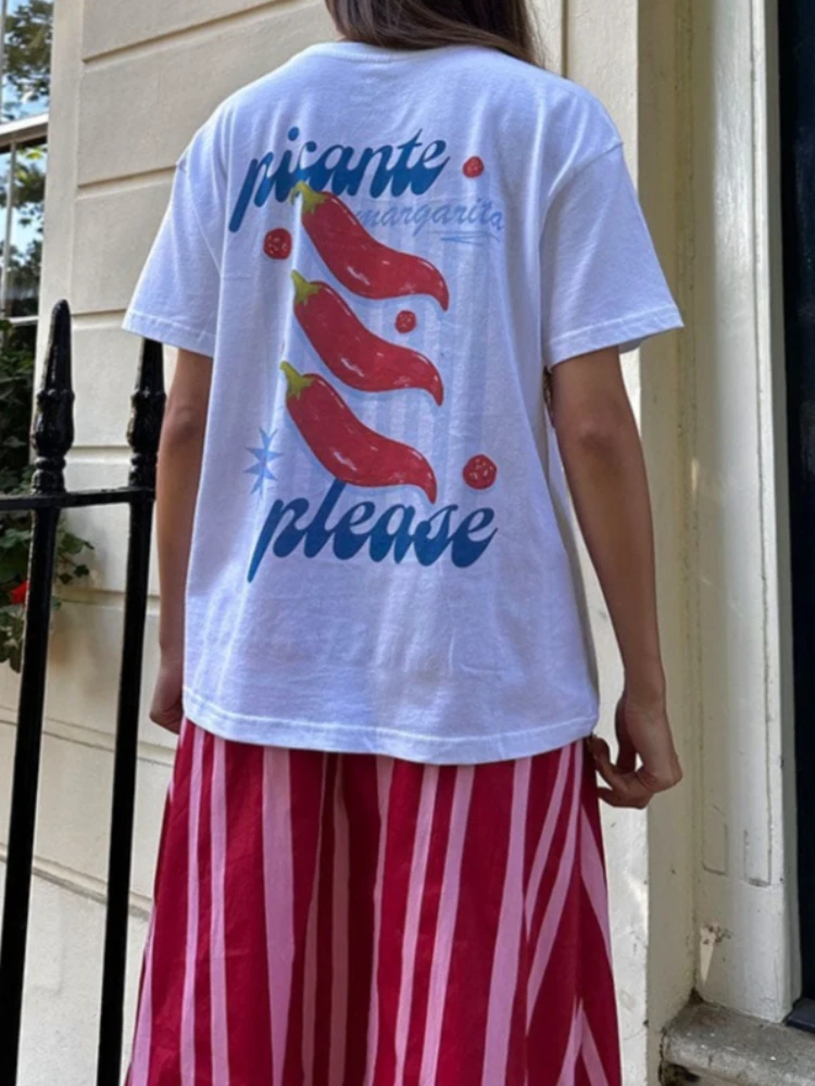 Vintage Chili Pepper Graphic Tees Spicy Margarita Back Print Tshirts Women Loose Cute Unisex Clothing Y2k Cocktail Lover T Shirt
Vintage Chili Pepper Graphic Tees Spicy Margarita Back Print Tshirts Women Loose Cute Unisex Clothing Y2k Cocktail Lover T Shirt