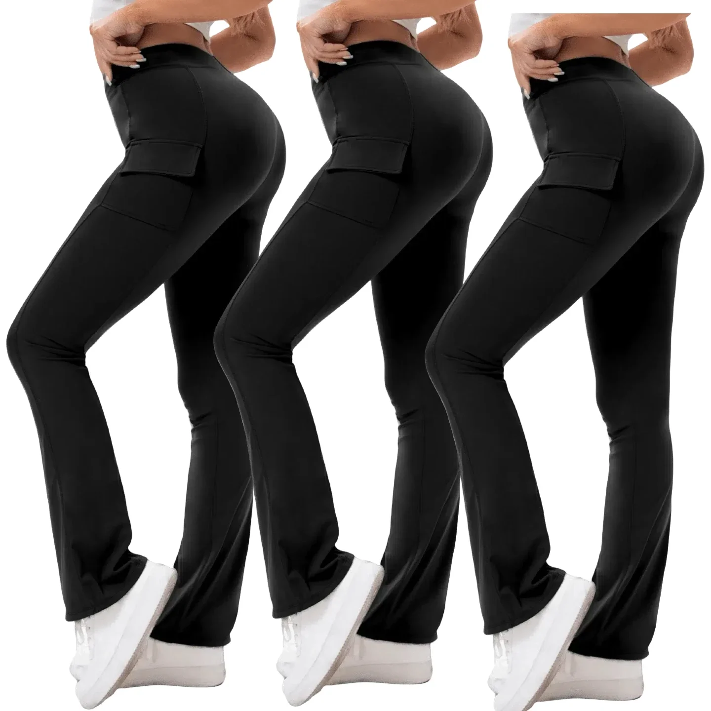 3 Pack Women's High-Waisted Tummy Control Yoga Flare Leg Pants With Pockets Running & All-Season Gym Clothing, Seamless Design
3 Pack Women's High-Waisted Tummy Control Yoga Flare Leg Pants With Pockets Running & All-Season Gym Clothing, Seamless Design
