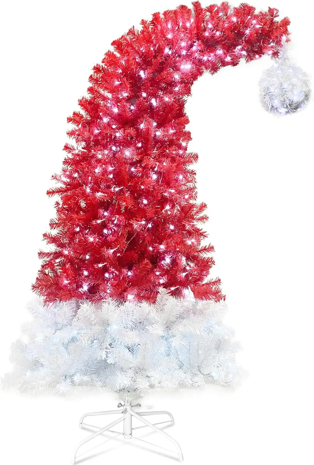 7FT Red Christmas Tree, Red Santa Hat Christmas Tree Prelit with 400 Lights and 1250 Branches, Artificial Whimsical Chri
7FT Red Christmas Tree, Red Santa Hat Christmas Tree Prelit with 400 Lights and 1250 Branches, Artificial Whimsical Chri