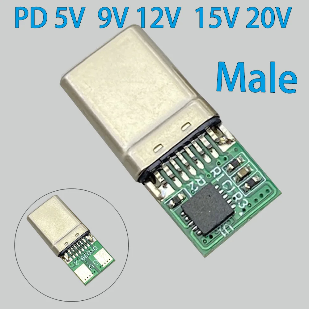 PD/QC Decoy Board Fast Charge 9V 12V 15V 20V PD decoy module PD 2 3.0 DC trigger cable USB Type-C male plug QC4 charge connector 
PD/QC Decoy Board Fast Charge 9V 12V 15V 20V PD decoy module PD 2 3.0 DC trigger cable USB Type-C male plug QC4 charge connector