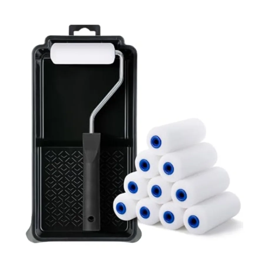 Bates- 4 Inch Foam Paint Roller Set, 12 pcs, Small Paint Roller Kit Includes 1 x Plastic Paint Tray, 1 x Roller Frame and 10 x
Bates- 4 Inch Foam Paint Roller Set, 12 pcs, Small Paint Roller Kit Includes 1 x Plastic Paint Tray, 1 x Roller Frame and 10 x