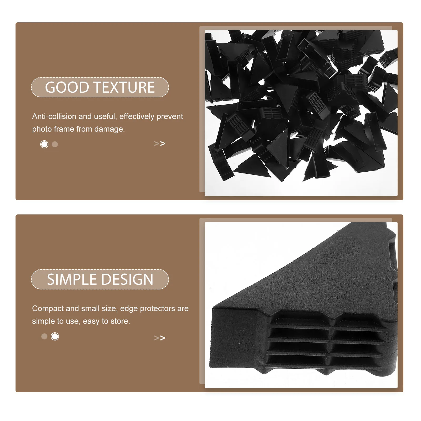 100 pcs Black Plastic Packaging Edge Protectors Plastic Photo Frame Corner Protector Edge Packaging Anti Collision Guard 
100 pcs Black Plastic Packaging Edge Protectors Plastic Photo Frame Corner Protector Edge Packaging Anti Collision Guard