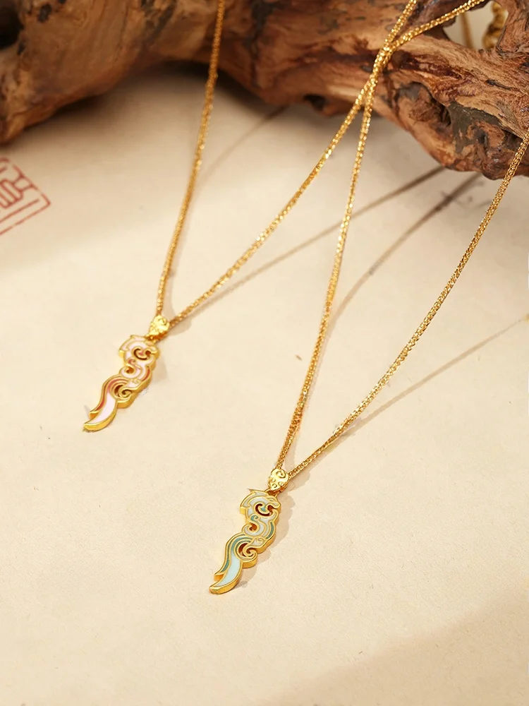 Creative Museum Dragon Lucky Necklace Unisex Birthday Gift Pink Color National Museum of China Brand Copper Material
Creative Museum Dragon Lucky Necklace Unisex Birthday Gift Pink Color National Museum of China Brand Copper Material