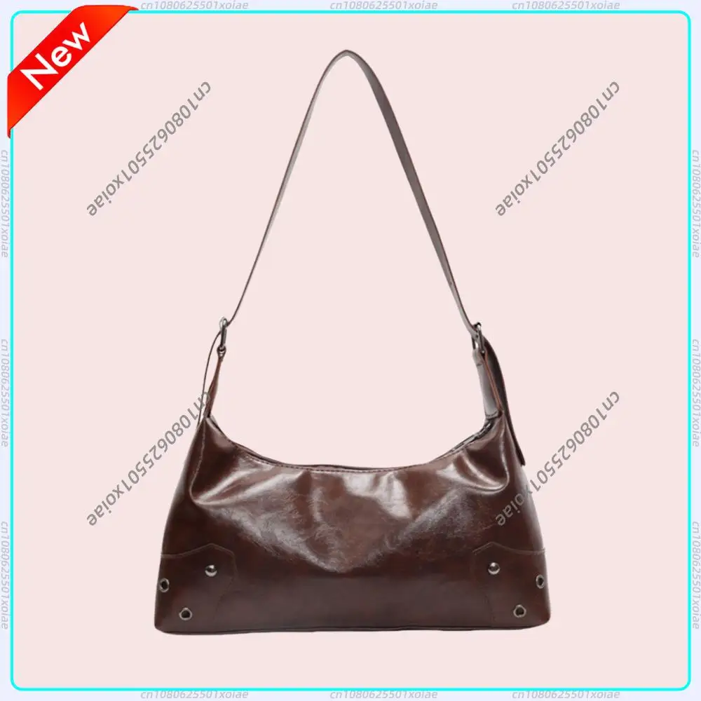 Women Retro Rivet Shoulder Bag PU Leather Metal Stud Handbag Large Capacity Fashion Underarm Bag Female Travel Handbag
Women Retro Rivet Shoulder Bag PU Leather Metal Stud Handbag Large Capacity Fashion Underarm Bag Female Travel Handbag