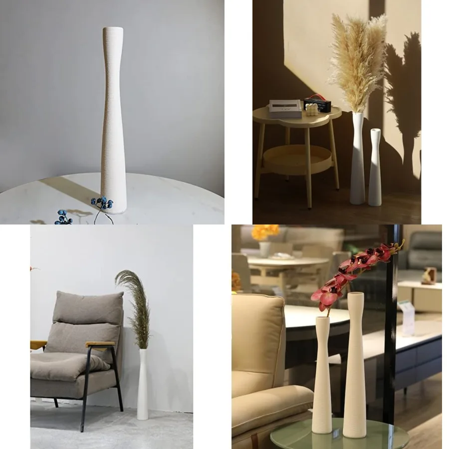 White Ceramic Vase, 20" Tall Floor Vase, Modern Minimalist Slender Flowers Vases for Branches and Dried Flowers, Skinny Long Va
White Ceramic Vase, 20" Tall Floor Vase, Modern Minimalist Slender Flowers Vases for Branches and Dried Flowers, Skinny Long Va