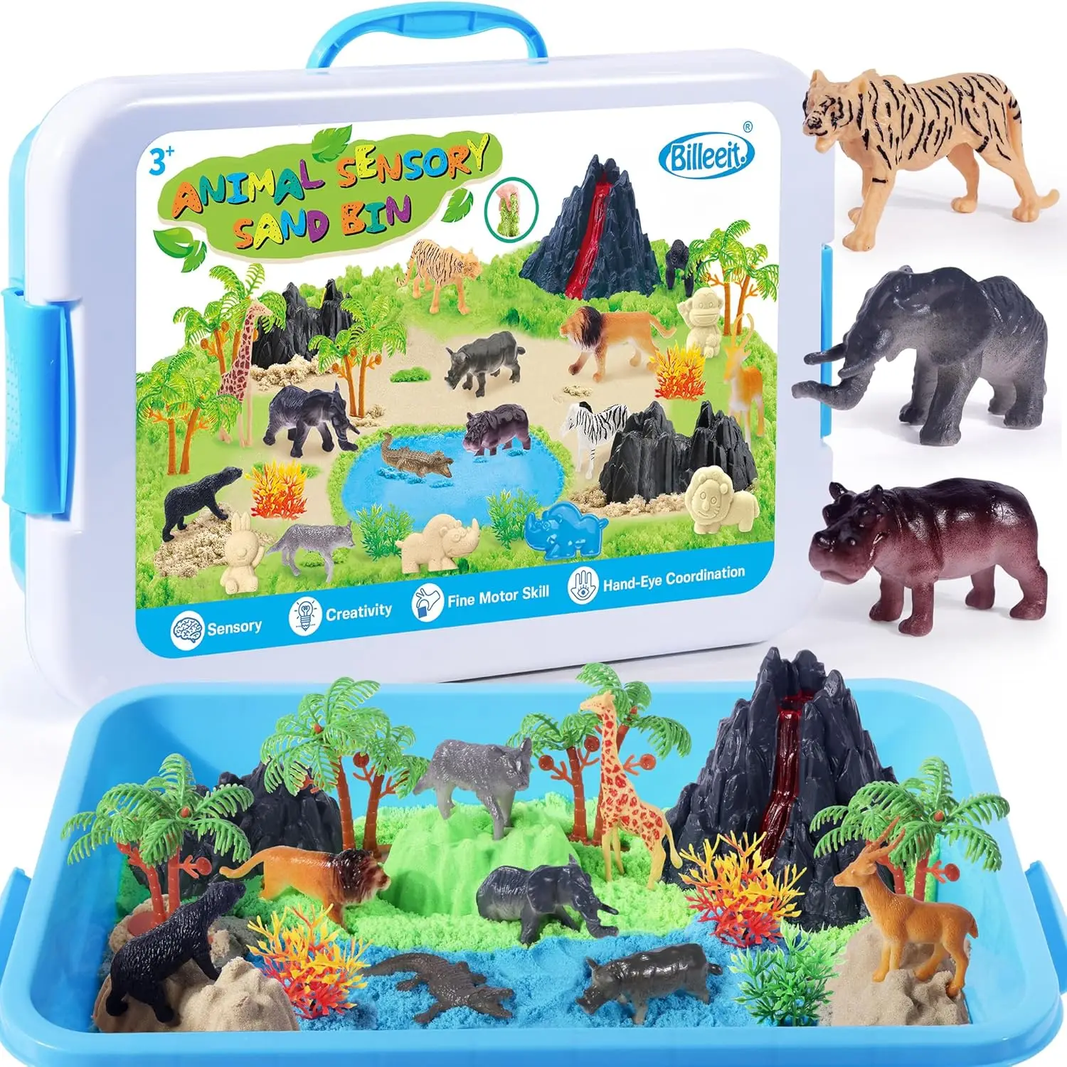 30+Pcs Animal Sensory Sand Play Kit with Zoo Map, Molds & Tools, Fun Gift for Kids 3+
30+Pcs Animal Sensory Sand Play Kit with Zoo Map, Molds & Tools, Fun Gift for Kids 3+