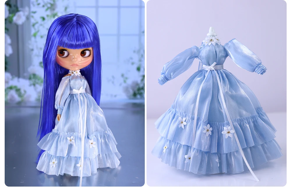 Kathleen – Premium Custom Neo Blythe Doll with Blue Hair, Tan Skin & Shiny Cute Face 5 Kathleen – Premium Custom Neo Blythe Doll with Blue Hair, Tan Skin & Shiny Cute Face 5