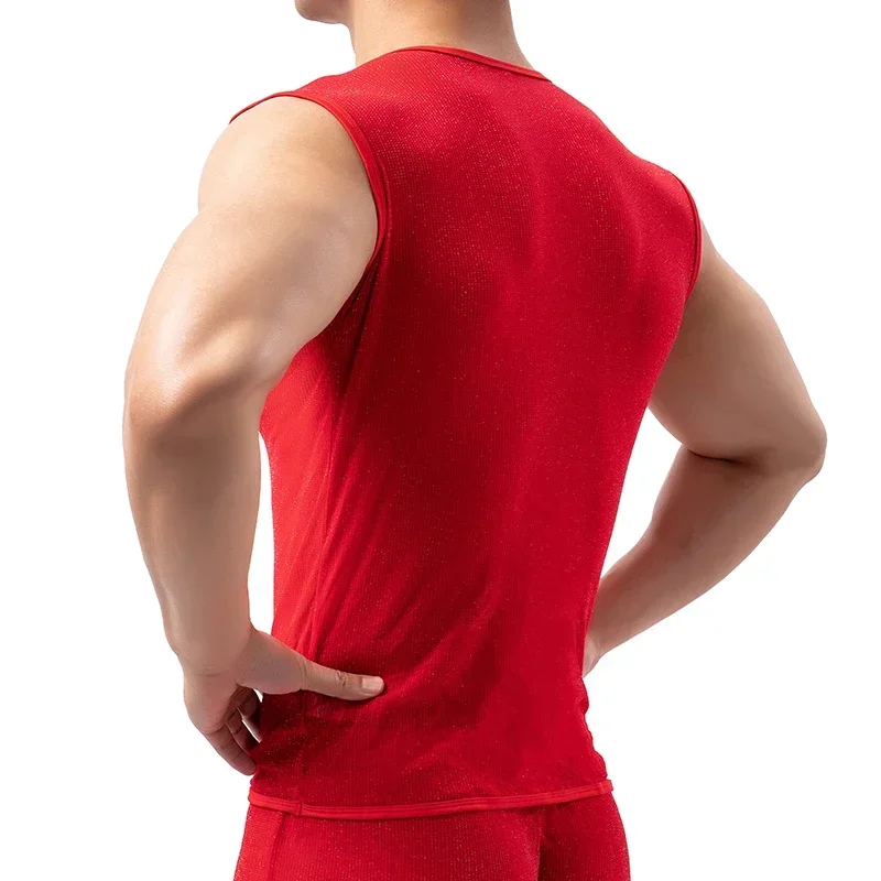 Мужские майки, сетчатая дышащая майка, прозрачная мягкая майка без рукавов
Мужские майки, сетчатая дышащая майка, прозрачная мягкая майка без рукавов