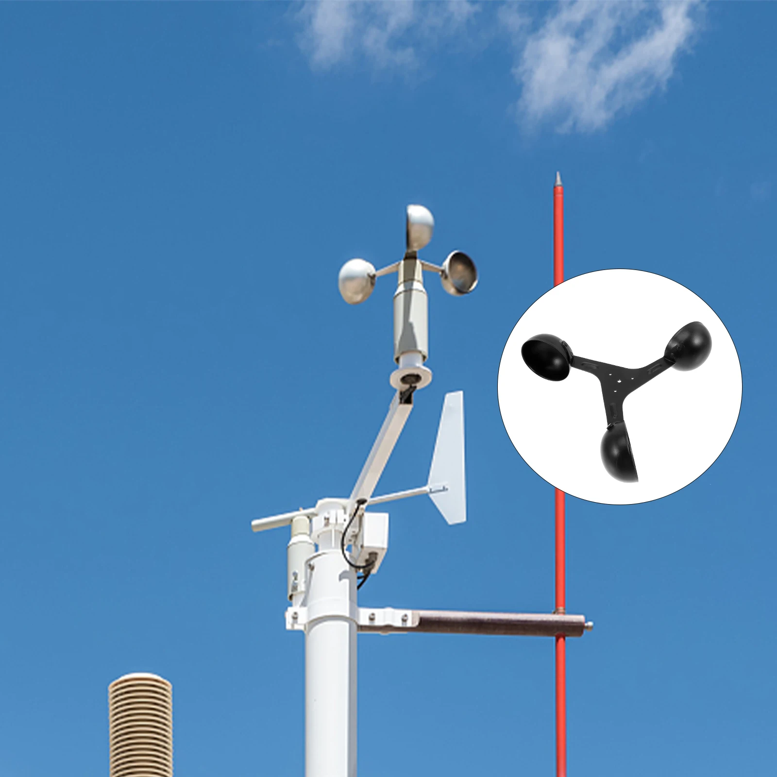 Aluminum Anemometer Sensor Wind Speed Indicator Cup Number Measurement Device Outdoor
Aluminum Anemometer Sensor Wind Speed Indicator Cup Number Measurement Device Outdoor