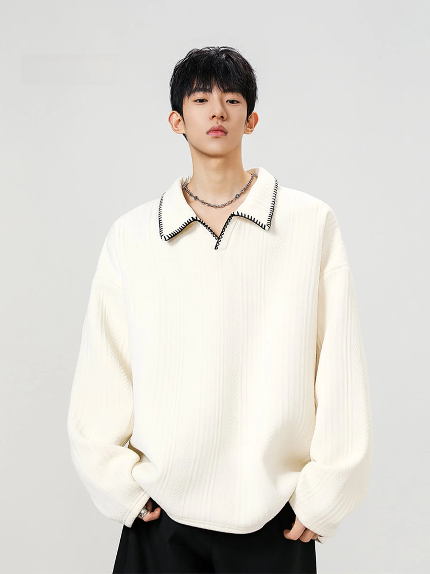 Fall Men's Long Sve Sweatirt Loose Casual Turn-down Collar American Sle Polyester Fiber Durable Youth Faion
Fall Men's Long Sve Sweatirt Loose Casual Turn-down Collar American Sle Polyester Fiber Durable Youth Faion