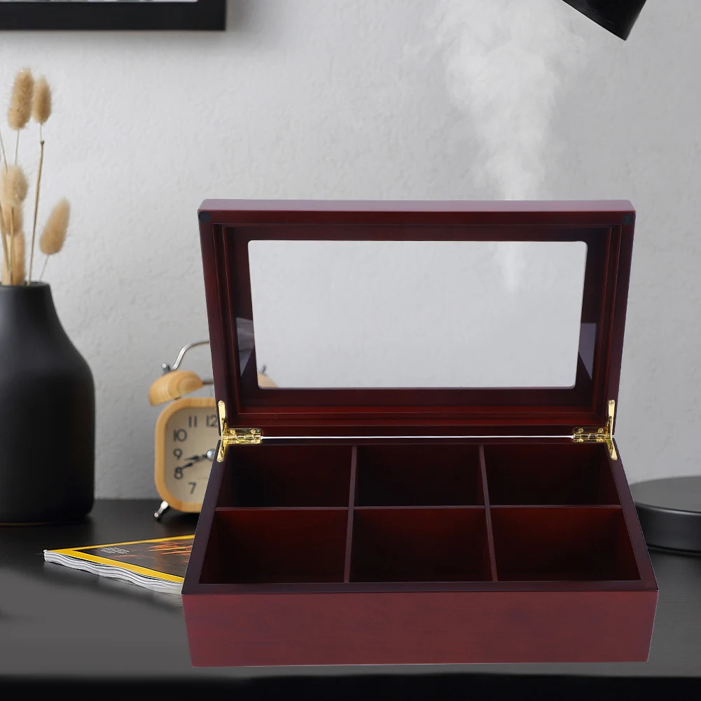 Wooden Tea Box 6 Compartment Storage Case Tea Coffee Container
Wooden Tea Box 6 Compartment Storage Case Tea Coffee Container