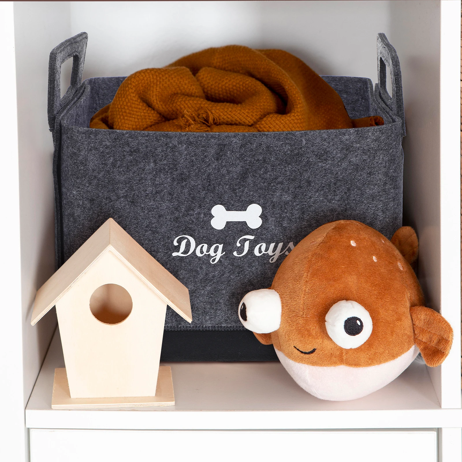 Felt Basket Foldable Toys Container Dog Toy Container Grey Black Home ganization Stylish Pet Toy Case Pet Supplies
Felt Basket Foldable Toys Container Dog Toy Container Grey Black Home ganization Stylish Pet Toy Case Pet Supplies
