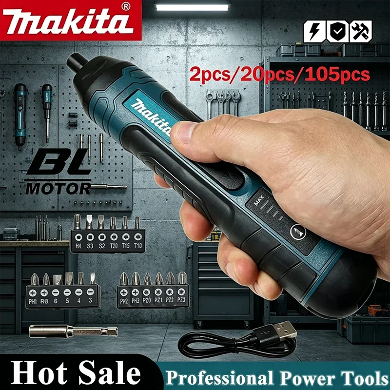 Makita Cordless Electric Screwdriver Set - 1300 mAh Rechargeable Multi-functional Drill Disassembly Tool 2pcs/20pcs/105pcs Optio
Makita Cordless Electric Screwdriver Set - 1300 mAh Rechargeable Multi-functional Drill Disassembly Tool 2pcs/20pcs/105pcs Optio