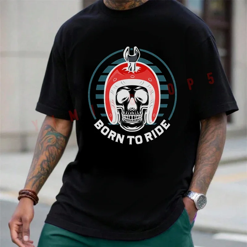 Skull Biker Helmet Design Motorcycle T-shirt Men's Summer Cotton Casual Short-sleeve Tees
Skull Biker Helmet Design Motorcycle T-shirt Men's Summer Cotton Casual Short-sleeve Tees