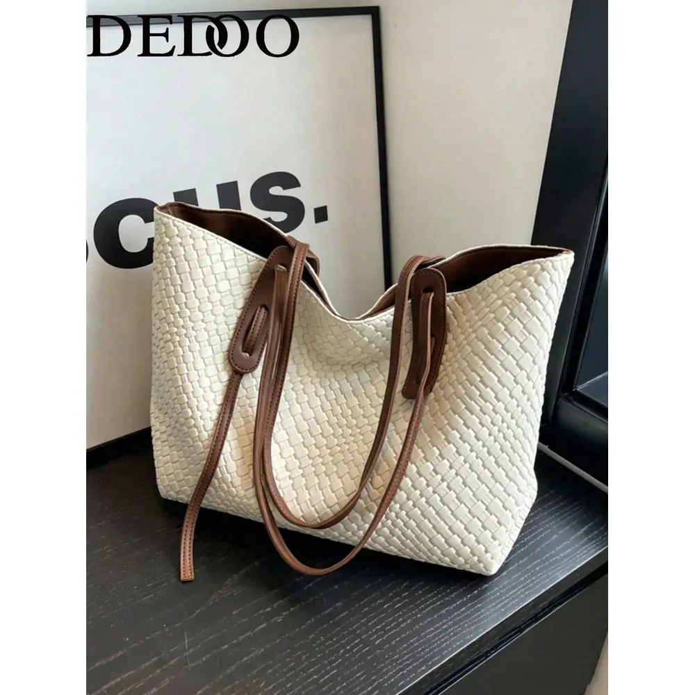 Womens Multifunctional Solid Color Woven Pattern PU Leather Handbag, Minimalist Large Capacity Top Handle Shoulder Bag, Casual
Womens Multifunctional Solid Color Woven Pattern PU Leather Handbag, Minimalist Large Capacity Top Handle Shoulder Bag, Casual