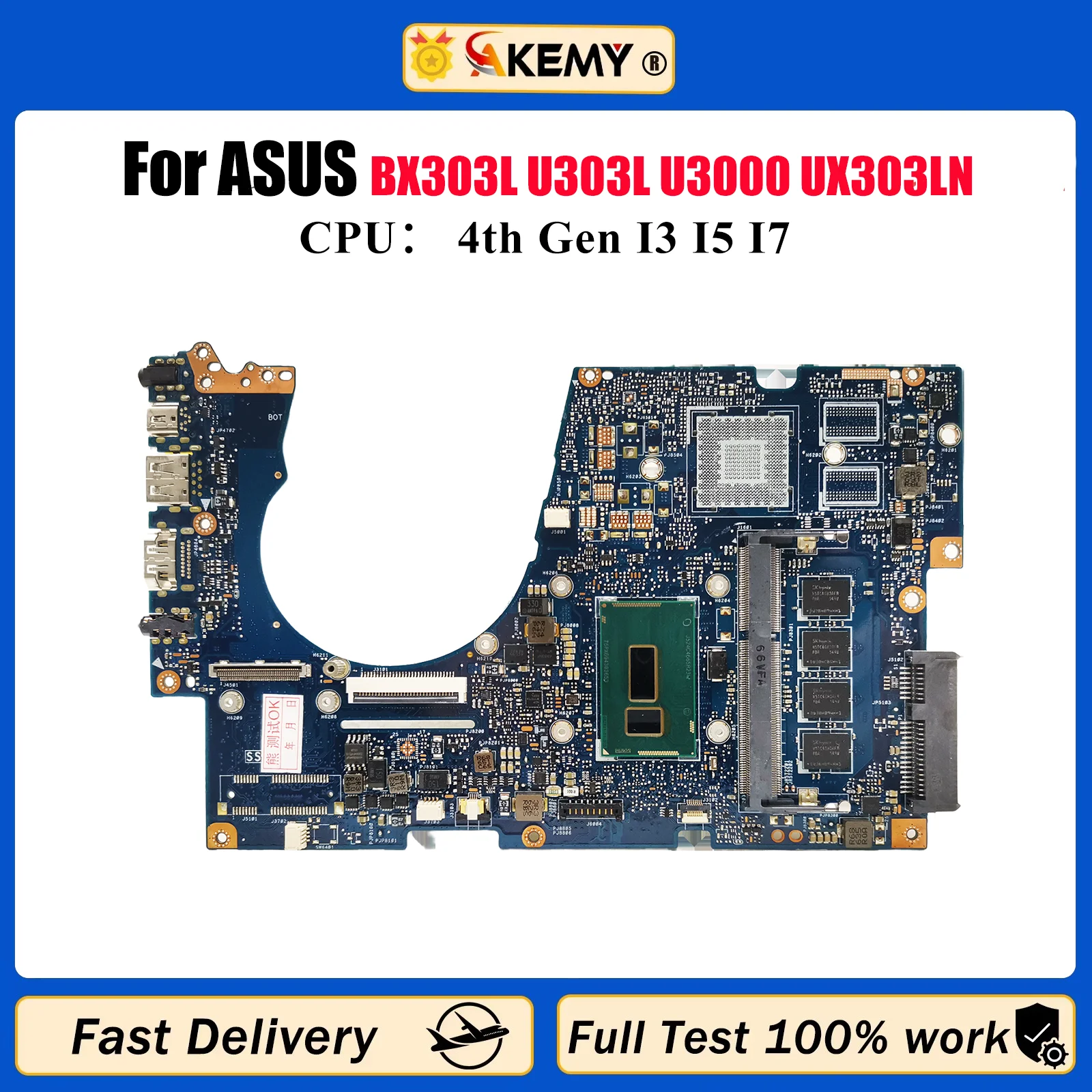 UX303LA Материнская плата для ноутбука ASUS ZenBook UX303L BX303L U303L U3000 UX303LA UX303LN UX303LNB UX303LB Материнская плата с процессором I3 I5 I7
UX303LA Материнская плата для ноутбука ASUS ZenBook UX303L BX303L U303L U3000 UX303LA UX303LN UX303LNB UX303LB Материнская плата с процессором I3 I5 I7