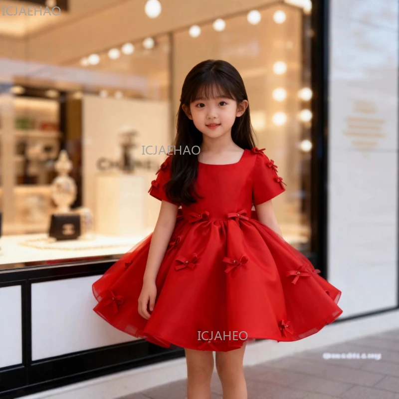 Red Girls Dress Eid Kids Clothing Performance Fashion Princess Formal Party Celebration Costume Gown Children Host Performance
Red Girls Dress Eid Kids Clothing Performance Fashion Princess Formal Party Celebration Costume Gown Children Host Performance