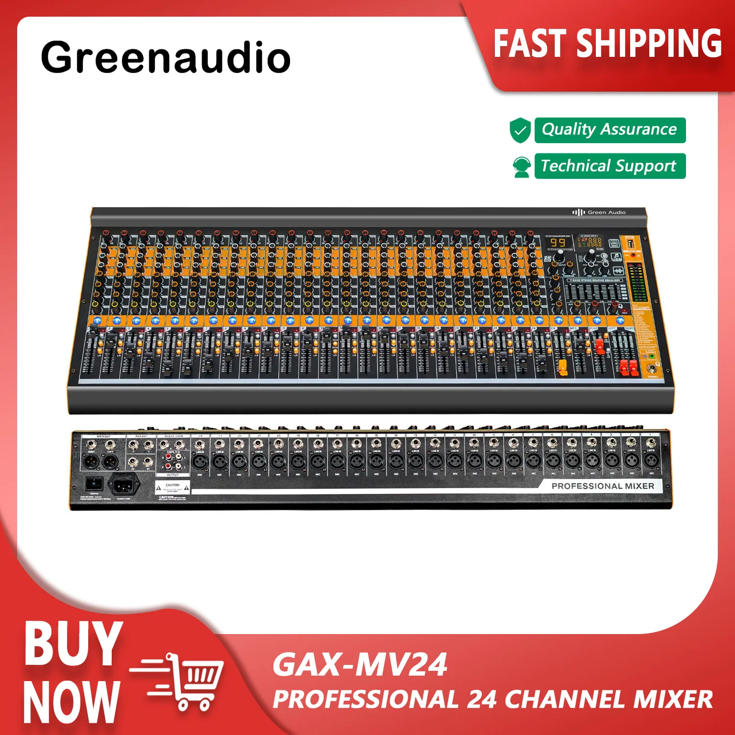 GAX-MV24 Профессиональный 24-канальный dj-аудио микшер с эффектом реверберации
GAX-MV24 Профессиональный 24-канальный dj-аудио микшер с эффектом реверберации