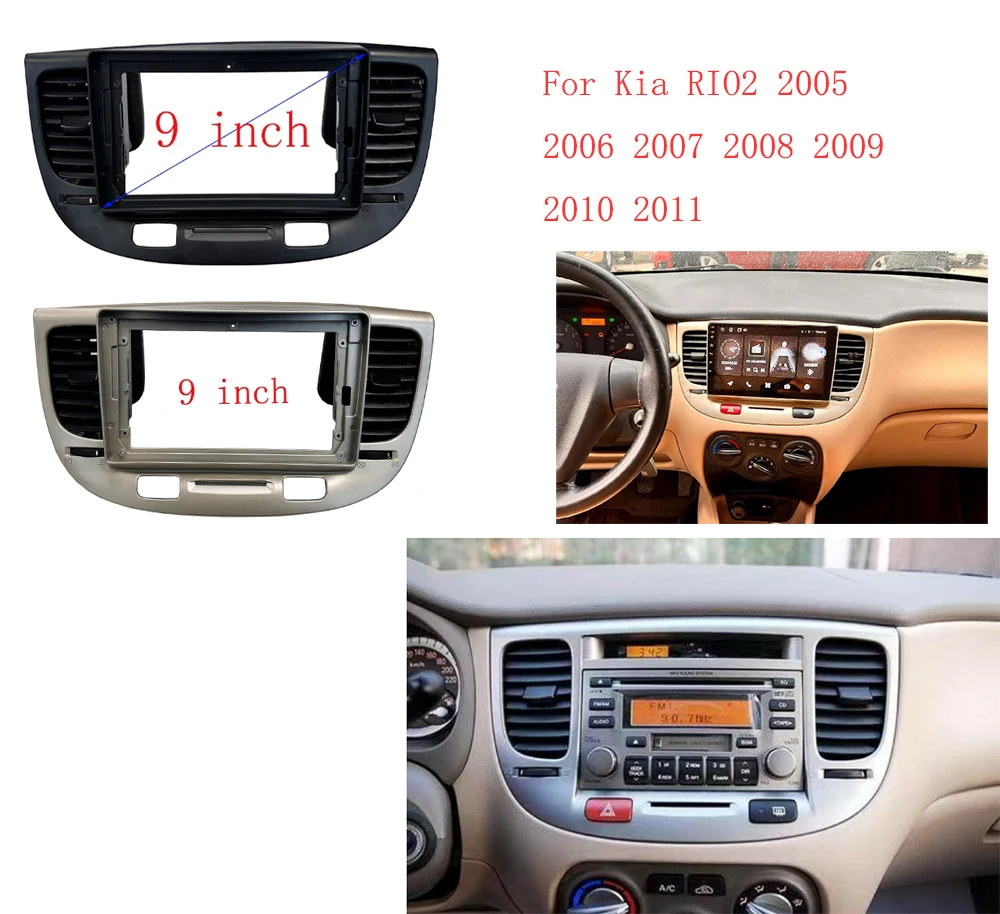 For Kia RIO RIO2 2005-2011 9 Inch Car Frame Air conditioning outlet Android Radio Audio Dash Panel Fascias
For Kia RIO RIO2 2005-2011 9 Inch Car Frame Air conditioning outlet Android Radio Audio Dash Panel Fascias