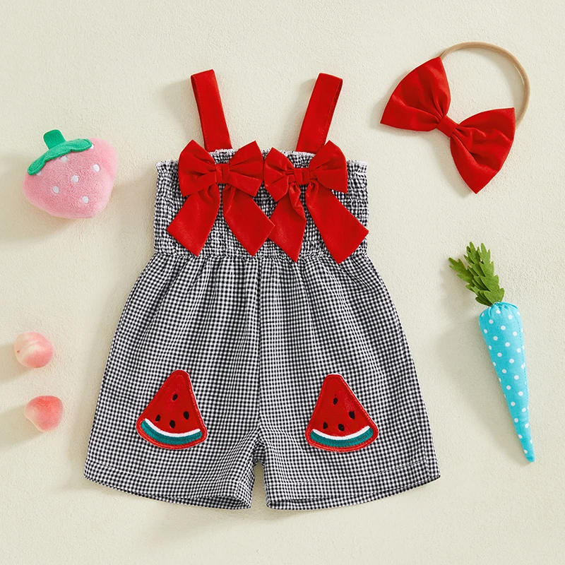 Fashion Baby Girl 2Pcs Summer Outfits Sleeveless Square Neck Bow Front Embroidery Jumpsuit with Headband Set Kids Overalls
Fashion Baby Girl 2Pcs Summer Outfits Sleeveless Square Neck Bow Front Embroidery Jumpsuit with Headband Set Kids Overalls