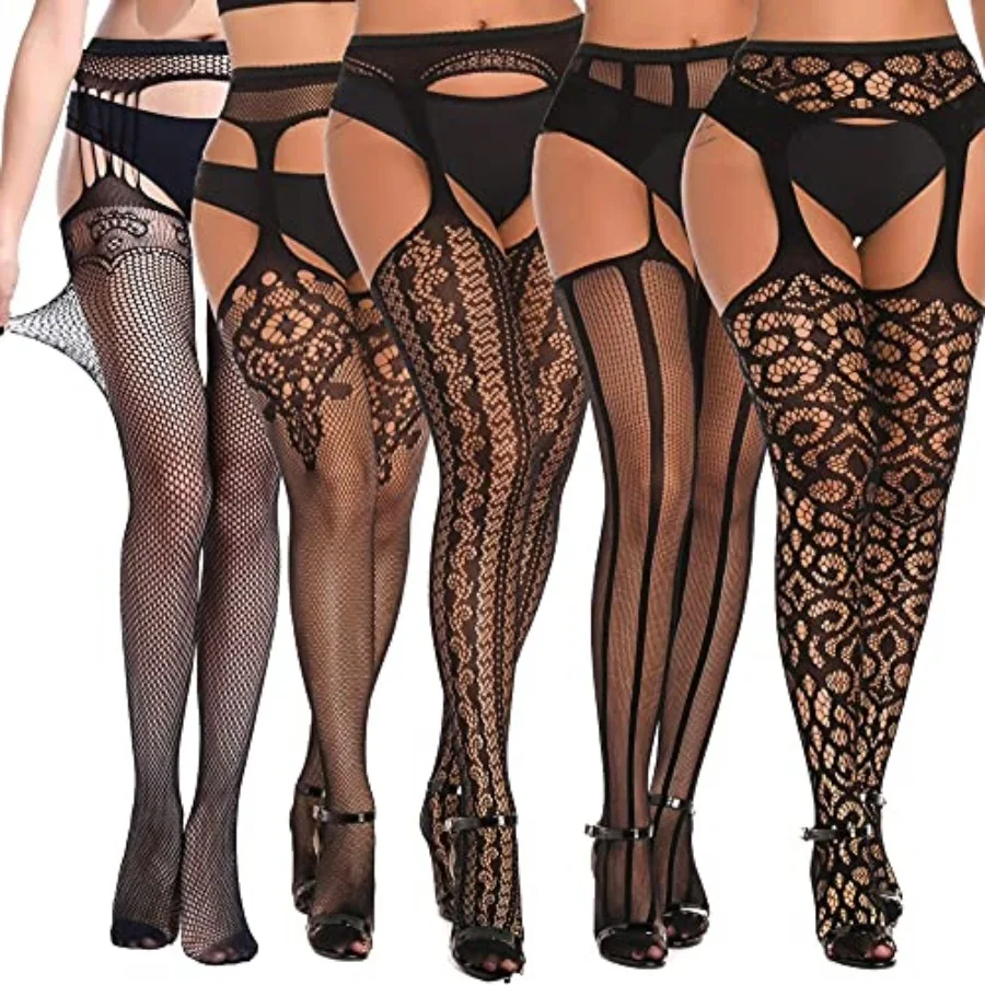 SOUTHRO 5 Pairs Fishnet Thigh High Garter Stockings Patterned Tights for Women, Garter Belt Set and Suspender Pantyhose for Gir
SOUTHRO 5 Pairs Fishnet Thigh High Garter Stockings Patterned Tights for Women, Garter Belt Set and Suspender Pantyhose for Gir