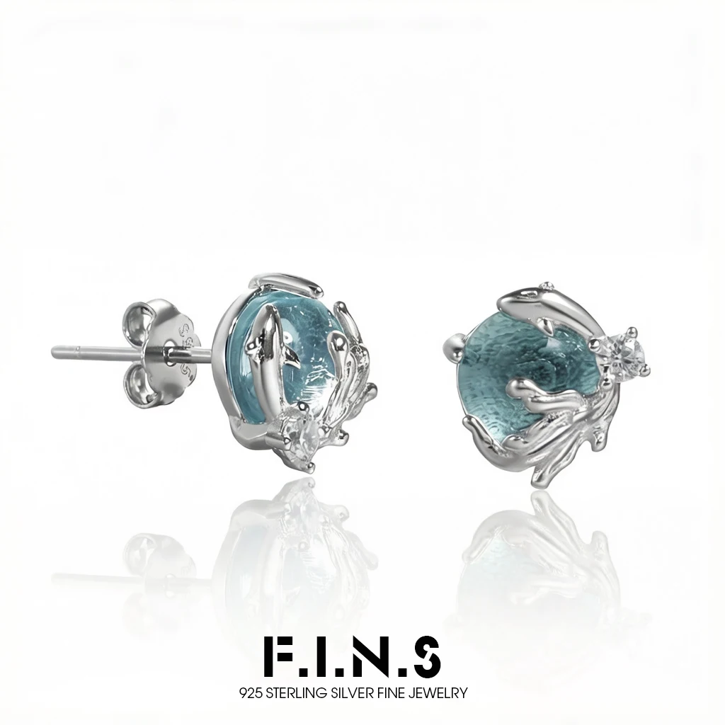 F.I.N.S Elegant S925 Sterling Silver Stud Earrings Blue Zircon Unique Fish Minimalist Piercing Ear Fine Jewelry Anti-Allergy
F.I.N.S Elegant S925 Sterling Silver Stud Earrings Blue Zircon Unique Fish Minimalist Piercing Ear Fine Jewelry Anti-Allergy