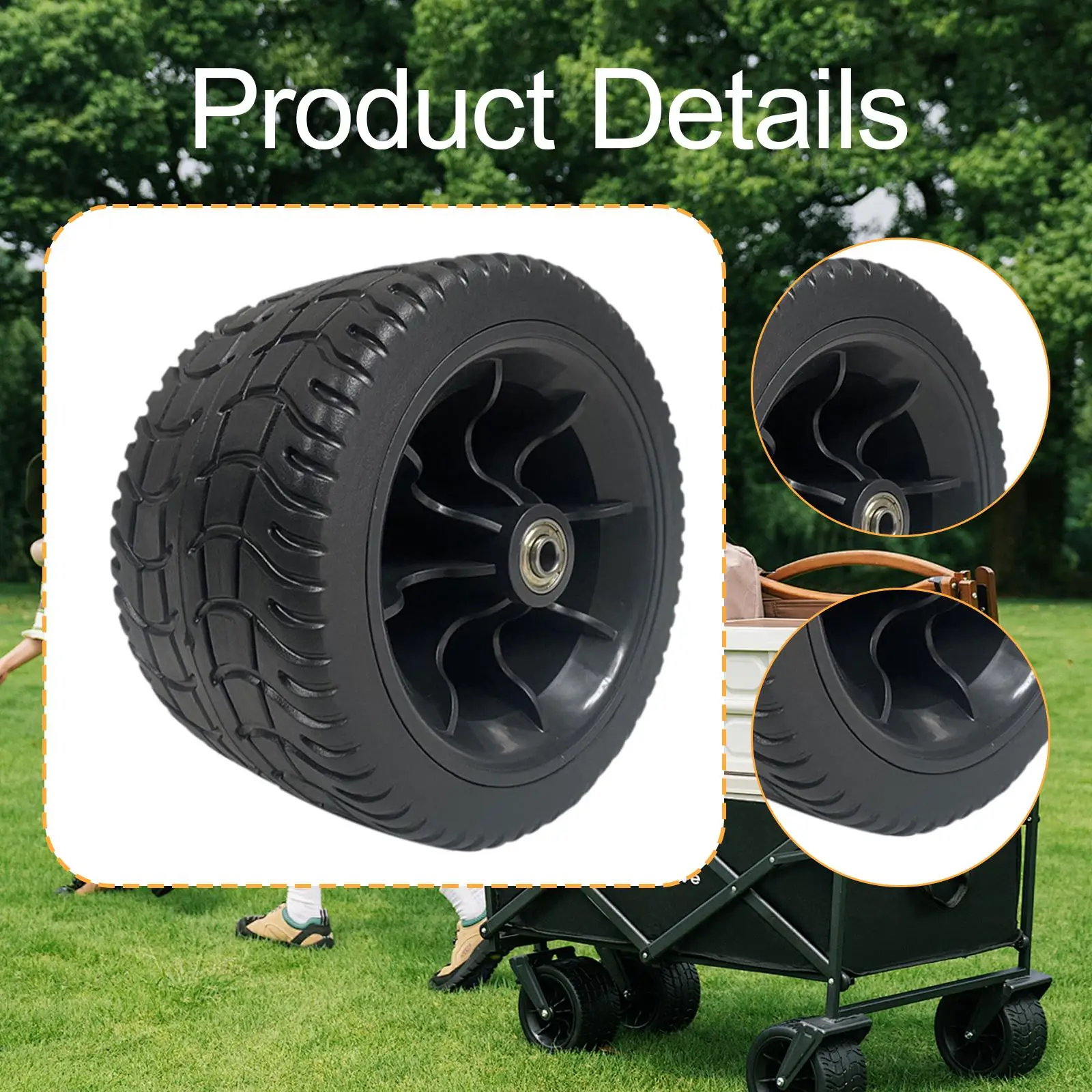 Foldable Wagon Wheel Sturdy Attachment Solid Wheels Heavy Duty 7inch Replacement Diameter 17cm for Hand Trucks and Yard Trailers
Foldable Wagon Wheel Sturdy Attachment Solid Wheels Heavy Duty 7inch Replacement Diameter 17cm for Hand Trucks and Yard Trailers
