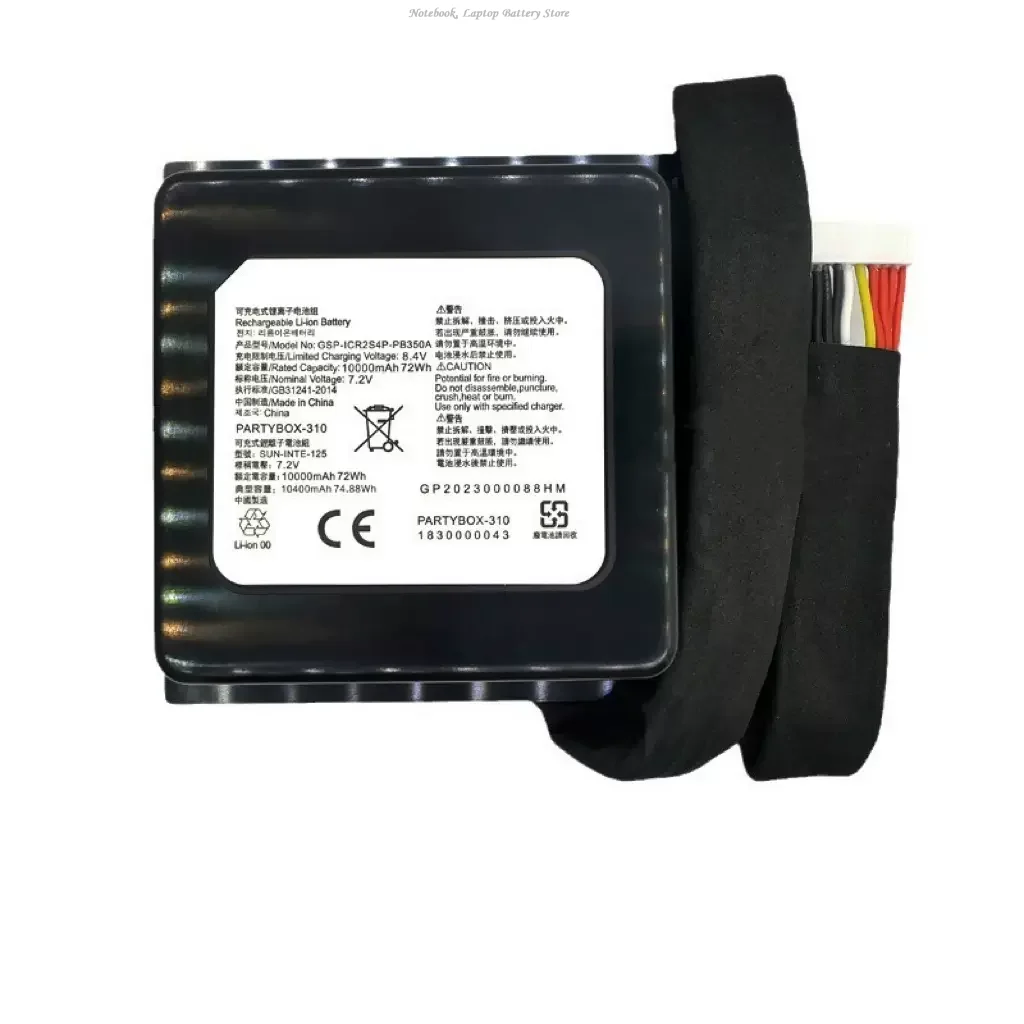 ALLCCX 7.2V 10000mAh Speaker Battery GSP-ICR2S4P-PB350A for JBL PartyBox 310 +TOOL
ALLCCX 7.2V 10000mAh Speaker Battery GSP-ICR2S4P-PB350A for JBL PartyBox 310 +TOOL