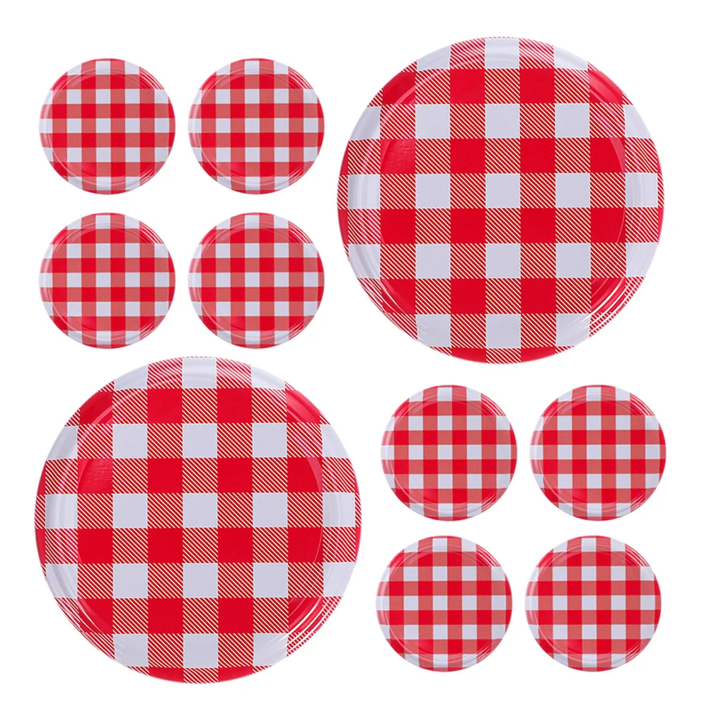10pcs Bottle Cap Accessories Checkered Plaid Regular Mouth Canning Lids For Jam Jelly Preserving Jars Reusable Rustproof Wide
10pcs Bottle Cap Accessories Checkered Plaid Regular Mouth Canning Lids For Jam Jelly Preserving Jars Reusable Rustproof Wide