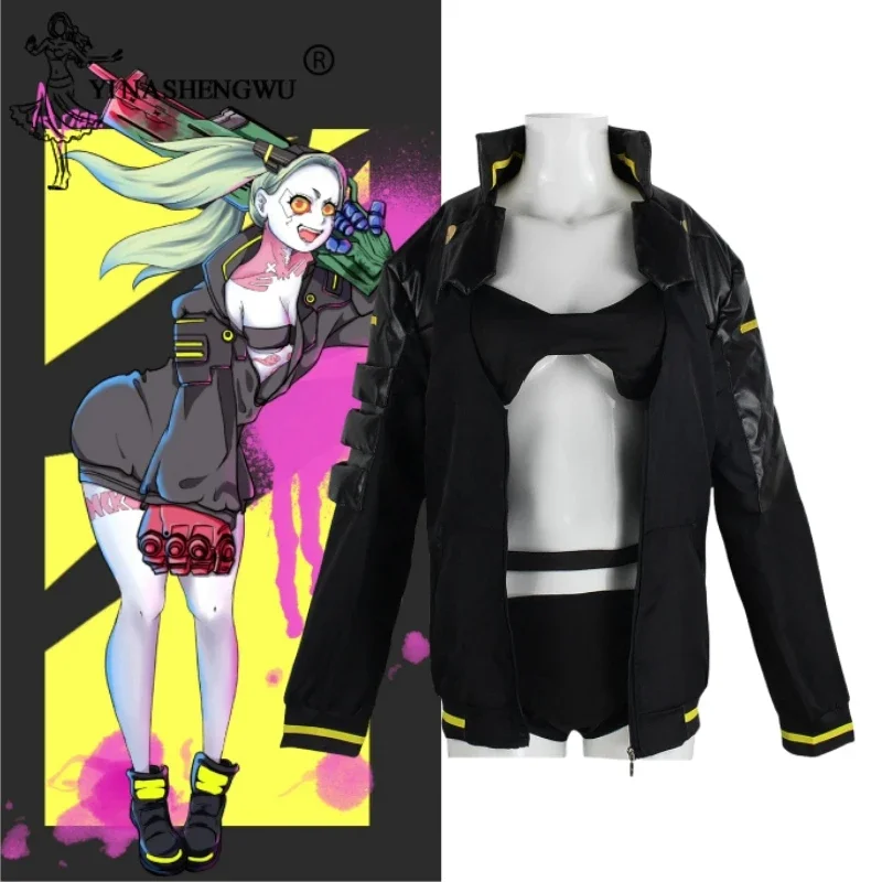 Anime Cyberpunk Rebecca Cosplay Costume Black Jacket Rebecca Wig Underwear Suit Halloween Costumes for Women Christmas Clothes
Anime Cyberpunk Rebecca Cosplay Costume Black Jacket Rebecca Wig Underwear Suit Halloween Costumes for Women Christmas Clothes