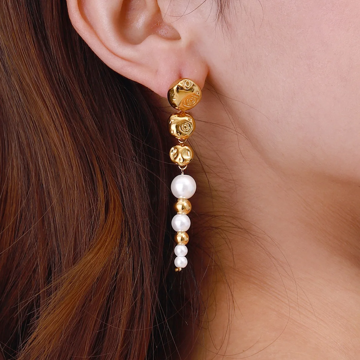 Stainless Steel PVD 18K Gold Plated Tarnish Waterproof Beads Pearl Earrings For Woman Jewelry Wholesale Trendy
Stainless Steel PVD 18K Gold Plated Tarnish Waterproof Beads Pearl Earrings For Woman Jewelry Wholesale Trendy