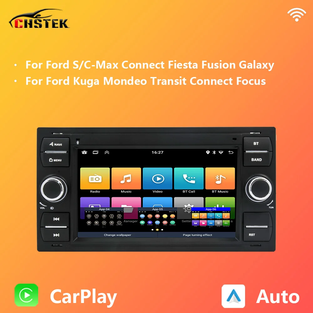 CHSTEK Car Radio Carplay For Ford Fusion Focus Galaxy Connect Mondeo Kuga C/S-Max Stereo Navigation WIFI Bluetooth Android Auto
CHSTEK Car Radio Carplay For Ford Fusion Focus Galaxy Connect Mondeo Kuga C/S-Max Stereo Navigation WIFI Bluetooth Android Auto